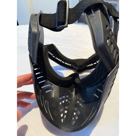 Java Black Paintball Face Mask Clear Lens Shield GUC Plastic - Picture 5 of 5